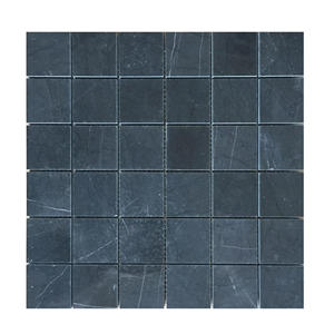 Mosaico de piedra cuadrado negro moderno, pulido, resistente al agua, para pared interior de baño, diseño contemporáneo - Product Image 5