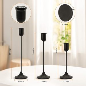 Candelabro de Metal Negro de Diseño Moderno, Candelabros de Lujo para Bodas, Fiestas de Cumpleaños y Navidad - Product Image 3