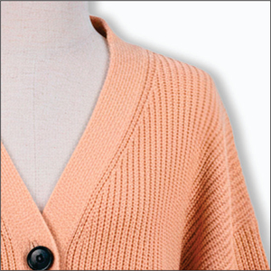 <b>Top</b> Trending Women V-Neck Lace-Up Embroidered Knitted Cardigan <b>Peach</b> Sweater Customized Logo Winter Anti-Wrinkle Patchwork - Product Image 3