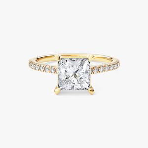 Sparkly 2.02CT Princess Cut Diamond Proposal Ring For Women's Lab Grown 18K Solid Gold Anniversary Promise <b>Gift</b> For Lovers - Product Image 4