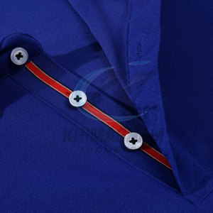 Chemise confortable pour homme, tricotée unie, séchage rapide, respirante, manches courtes, coton polyester, haute qualité, personnalisable, en stock - Product Image 2