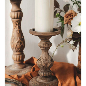 Centres de table classiques en bois de chêne blanc rustique poli, écologiques et sculptés, pour mariages, bougies pilier, cadeaux promotionnels pour salons professionnels - Product Image 3