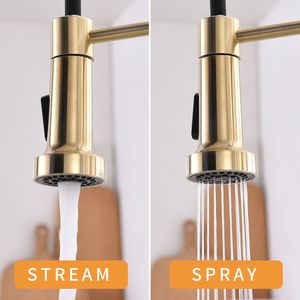 Rubinetto da Cucina Intelligente Senza Contatto, Automatico con Finitura in Nichel Spazzolato Dorato - Product Image 1