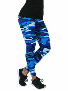 High Waist Camouflage Printed Yoga <b>Leggings</b> Full Length Elastic Waist Four-Way Stretch Women Pants - Product Image 2