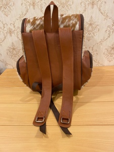 Stylish Handmade Hair On Leather <b>Backpack</b> Cowhide Travel School Bag Luxury Fashion <b>Backpack</b> for Women Men Durable LHBP-0070 - Product Image 4