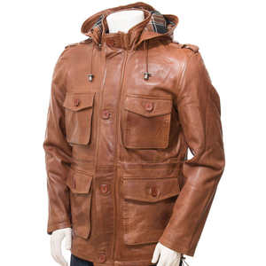 Venta Directa de Fábrica, Chaqueta de Cuero Genuino Vintage para Hombre, Estilo Motero, Impermeable, Resistente al Viento, Moda Urbana - Product Image 3