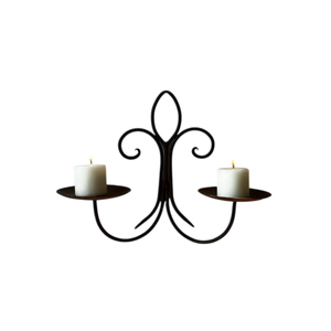 Portavelas de latón para montar en la pared, forma ovalada, resistente al calor, para decoración del hogar, apliques de pared negros hechos a mano - Product Image 5