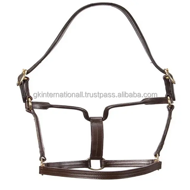 Halter de couro marrom, fancy, costurado, camada tripla, cavalo em todos os tamanhos personalizados, com placa de nome personalizado e fivelas polidas de bronze