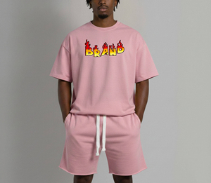 Conjunto de Camiseta y Pantalones Cortos Deportivos Casuales para Hombre, Talla Grande, con Estampado de Letras, Diseño Moderno, para Gimnasio y Fitness, Verano - Product Image 1