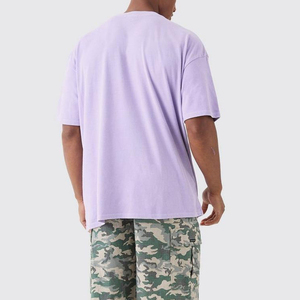 เสื้อยืดผู้ชายทรงปกติ ผ้าฝ้าย 100% พิมพ์ลายแห้งเร็ว สไตล์สตรีทแวร์ลำลอง ดีไซน์พัฟฟ์ ขายดีที่สุด รับผลิตแบบ OEM ODM - Product Image 2
