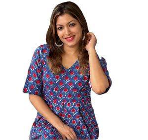 Indian Hand <b>Block</b> Cotton Dress Floral <b>Printed</b> Summer Party Wear for Women dress Boho Style Personalized bride wedding Gift sale - Product Image 1