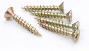M3 200mm Self Drilling Chipboard Wood <b>Screws</b>, Yellow Zinc Plated Carbon Steel, Phillips Drive Flat Head Fasteners - Product Image 5