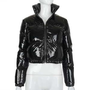 High Quality Custom <b>Women</b> <b>Winter</b> Regular Cropped Puffer <b>Jacket</b> <b>Warm</b> Wear Breathable Waterproof Stand Collar Hooded High Street - Product Image 2