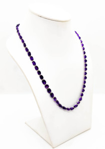 Collar de Amatista Natural en Oro Amarillo Sólido de 18K con Gema Púrpura Intensa Engastada en Bisel, Cadena, Joyería Fina, Piedra de Nacimiento de Febrero - Product Image 3