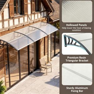 Toldo Moderno para Ventana y Puerta de Policarbonato de 39"x30", UPF50+, Impermeable, Resistente al Viento, para Patio Exterior, Accesorios para Ventanas y Puertas - Product Image 2