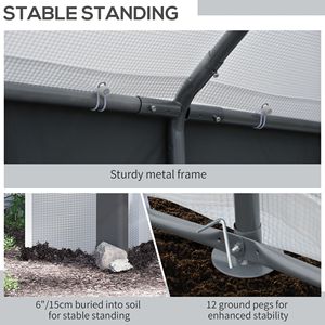 Esportazione 8 'l X 6 'W X 7.4' H Walk-In Tunnel serra con finestre avvolgisole e porte con cerniera copertura meteo per giardino - Product Image 6