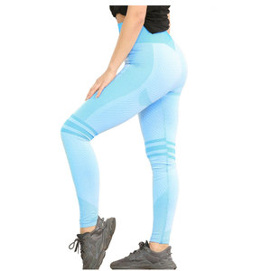 Leggings de yoga taille haute respirants et à séchage rapide en coton/fibre de bambou satinée pour femmes, avec effet push-up - Product Image 1