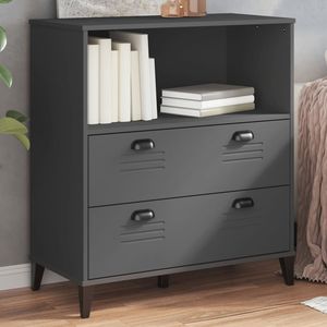 Étagère à livres en bois d'ingénierie gris anthracite 31,5 x 15,7 x 35,4 pouces - Product Image 1