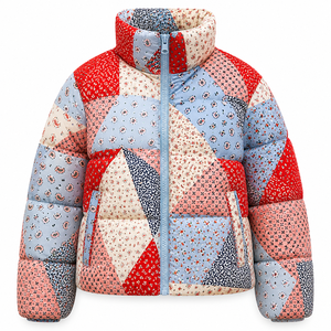 Custom Logo Winter New Textured Warm Long <b>Line</b> Puffer Quilted Latest Jacket Women Hooded <b>Coat</b> Waterproof Windproof Outerwear - Product Image 1