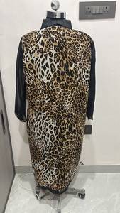 Robe Western de haute qualité confortable à imprimé léopard noir, col rabattu, manches longues, vêtements d'été pour femmes - Product Image 5