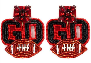 Pels 504 Boucles d'oreilles brodées de perles longues, perles de rocaille GO, strass, motif étoile tendance, nouveau, idées cadeaux pour le football universitaire et les mariages - Product Image 5