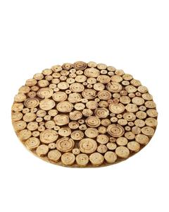 Assiette et plat décoratifs en bois de manguier sculptés à la main plateau de base de service en bois rustique pour la décoration de table à manger et l'utilisation de mariage - Product Image 1