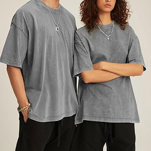 T-shirts Oversize Homme Effet Délavé Unisexe Coupe Ample Manches Courtes Décontracté Streetwear Basique Confortable Vintage - Product Image 2