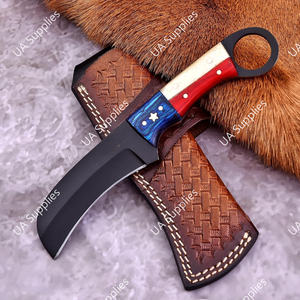 Cuchillo EDC de Acero al Carbono Recubierto de Óxido con Hoja Fija Tipo Pico de Halcón y Agujero para el Dedo, para Caza y Uso Exterior, con Funda para Portación Horizontal, OEM ODM - Product Image 3