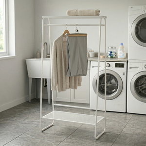 Prisitne LS328 Taiwan Cast Iron Metal Floor Type Space Saving Movable Portable Modern Bathroom Clothes <b>Drying</b> <b>Rack</b> - Product Image 2