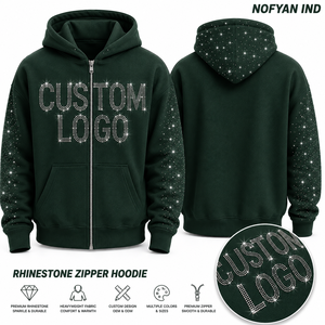 Sweat à capuche zippé coupe droite streetwear, coton épais 100%, logo personnalisé, poche design, écologique, OEM, marque privée, unisexe - Product Image 1