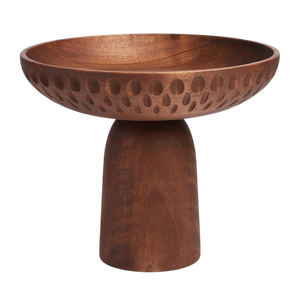 Tazón de madera de mango con patrón rayado de aspecto primitivo para decoración de interiores, para ensaladas, frutas o servir. - Product Image 6