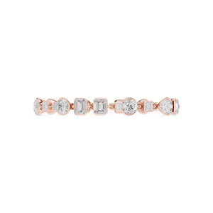 Bracelet de luxe en or rose et diamants pour femme, avec diamants naturels blancs de formes multiples (poire, émeraude), bijoux de mariage - Product Image 4
