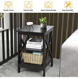 Comodino a 3 livelli X Design con ripiani portaoggetti - Product Image 2