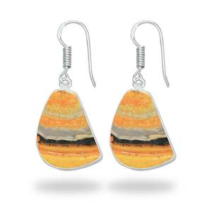 Hermosos y Modernos Pendientes de Bisutería con Incrustaciones de Jaspe Abeja Natural en Plata, Venta al por Mayor para Mujeres y Niñas al Mejor Precio - Product Image 4