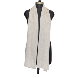 Elite <b>White</b> Herringbone Stole, 28x80 Inch Handmade Wool Acrylic Scarf, Best Comfortable Winter Fiber <b>Wrap</b> Shawl for Women - Product Image 1