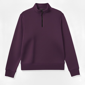 <b>Men</b> Fleece Stand <b>Half</b> <b>Zip</b> Sweatshirts Breathable Anti-Pilling Regular Fit Winter Solid Digital Printing Customizable Sweatshirts - Product Image 1