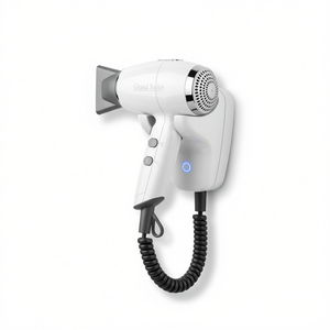 Suministros para Hoteles y Accesorios para Salones de Belleza: Secador de Pelo Ligero de Polipropileno Montado en la Pared con Botón de Seguridad para Uso en Habitaciones - Product Image 3
