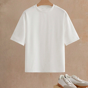 Camisetas de Hombre de Algodón con Cuello Redondo y Manga Corta, Corte Holgado, Ideales para Atuendos Casuales y Días de Verano - Product Image 3