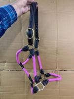 Harnais hybride en cuir premium teint en tambour pour chevaux d'écurie, avec rembourrage en cuir souple, équipement équestre