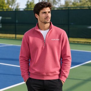 Sweat-shirt à col zippé pour homme, coupe polyvalente pour superposition, idéal pour les voyages et les tenues décontractées, vente en gros de vêtements pour hommes - Product Image 5