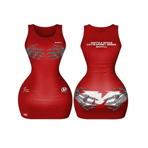 Combinaison moulante sans manches jaune pour femme, imprimé lettres, taille haute, col rond, tenue de club, extensible en spandex et polyester, respirante - Product Image 5