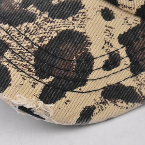 <b>Leopard</b> <b>Print</b> Baseball Cap 6-Panel Adjustable Snapback Corduroy Unisex Fashion <b>Hat</b> Spring Summer Casual Wear - Product Image 5