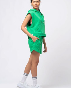 Vente en gros de survêtements de gym à manches longues en coton pour femmes, sweat-shirt à capuche respirant avec logo personnalisé pour dames - Product Image 5