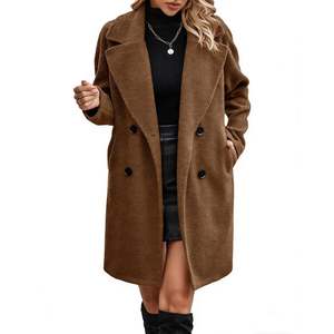 Elegant <b>Womens</b> Trench <b>Coat</b> <b>Double</b> <b>Breasted</b> Belted Overcoat Long Autumn Winter Windbreaker Custom Logo - Product Image 1