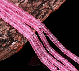Cuentas Heishi de Topacio Rosa Natural de 6-7mm, Corte Facetado Tipo Llanta, Venta al por Mayor, 16 Pulgadas, Marca VISHESH GEMS, Jaipur, India, Collar - Product Image 2