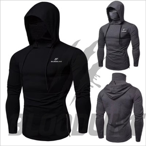 Sudadera con Capucha para Hombre BLOODLINE, Corte Ajustado, Secado Rápido, Color Sólido, Manga Larga, Estilo Casual para Otoño con Diseño de Máscara - Product Image 5