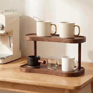 2 Tier Wooden Organizer <b>For</b> Kitchen Cups <b>Dressing</b> <b>Table</b> Decor And Home Organization <b>Storage</b> Rack Tabletop Stand From India - Product Image 2