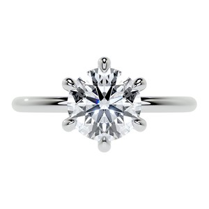 1.3CT Round Brilliant Cut Engagement <b>Ring</b> 10K Solid White Gold Wedding <b>Statement</b> <b>Ring</b> Hidden Halo Proposal <b>Ring</b> For Her - Product Image 3