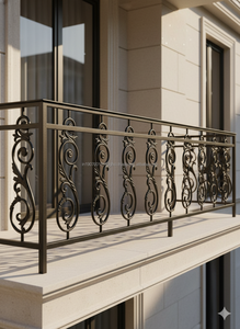 Modern Metal Balcony Railing Frameless Stair Handrail Decorative Wrought <b>Iron</b> Grille Glass Balustrade Lifetime Warranty for - Product Image 2