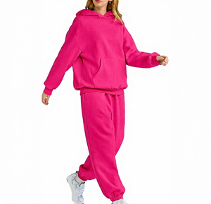 Conjunto Deportivo Oversize de 2 Piezas para Mujer, Sudadera con Capucha y Cordón Ajustable, Bolsillo Frontal, Pantalones Deportivos con Puños Elásticos, Felpa de Algodón, Estilo Urbano 2026 - Product Image 5